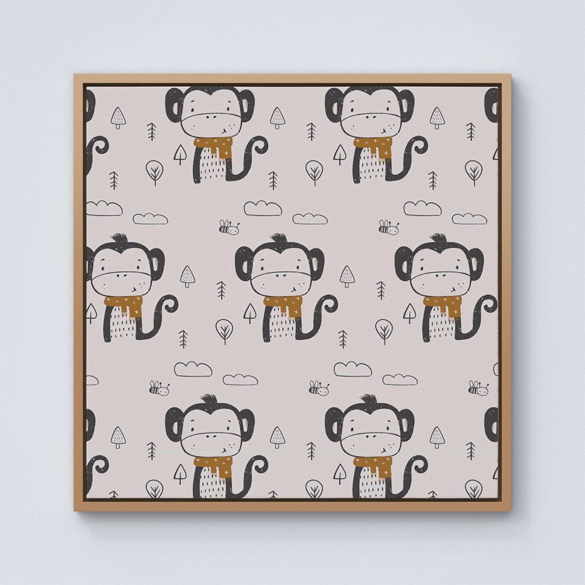 Monkey Forest Framed Canvas
